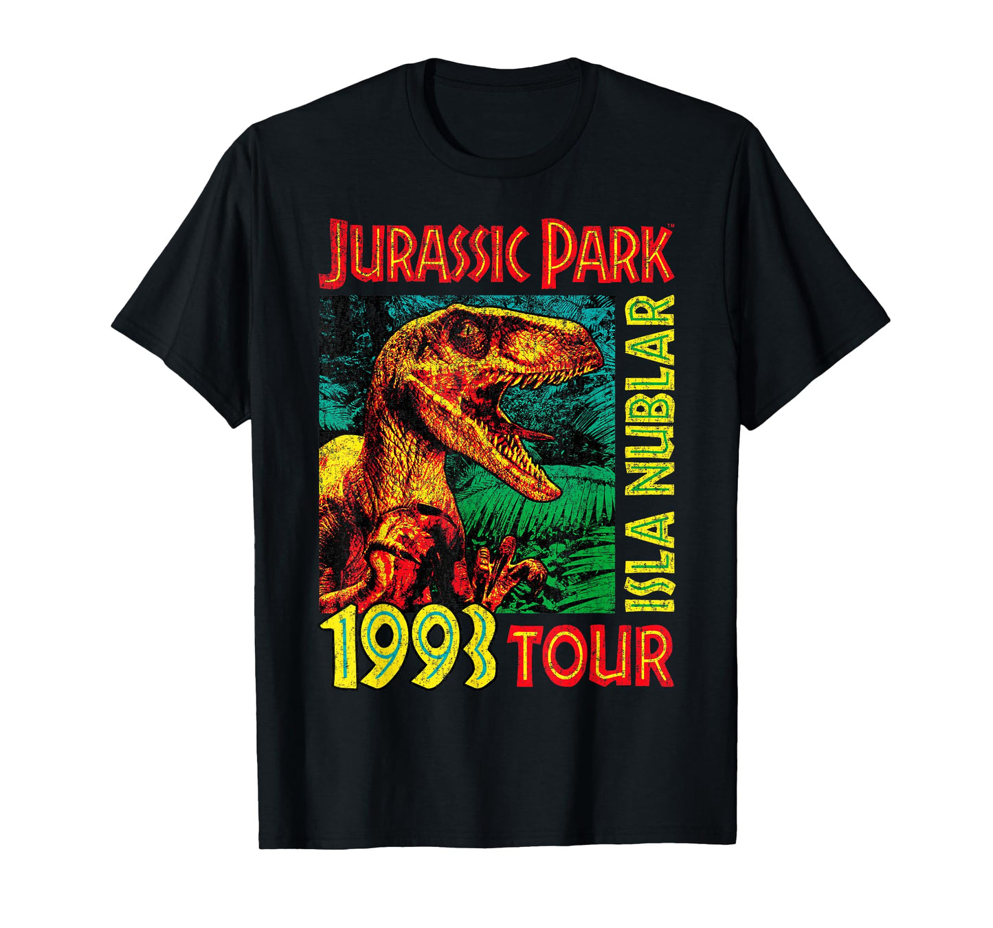 Jurassic Park Isla Nublar 1993 Tour Poster T-Shirt Small