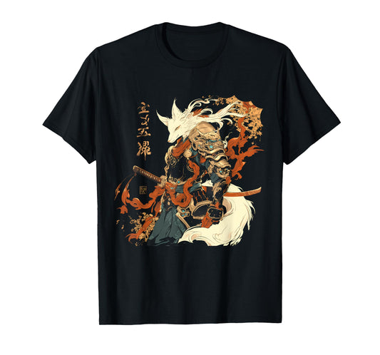 Samurai Fox Warrior Japanese Spirit Animal T-Shirt