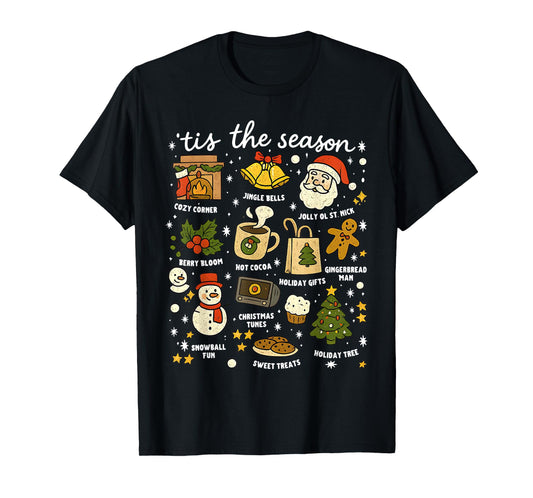 Christmas Tis The Season Vintage Funny Xmas Holiday Women T-Shirt