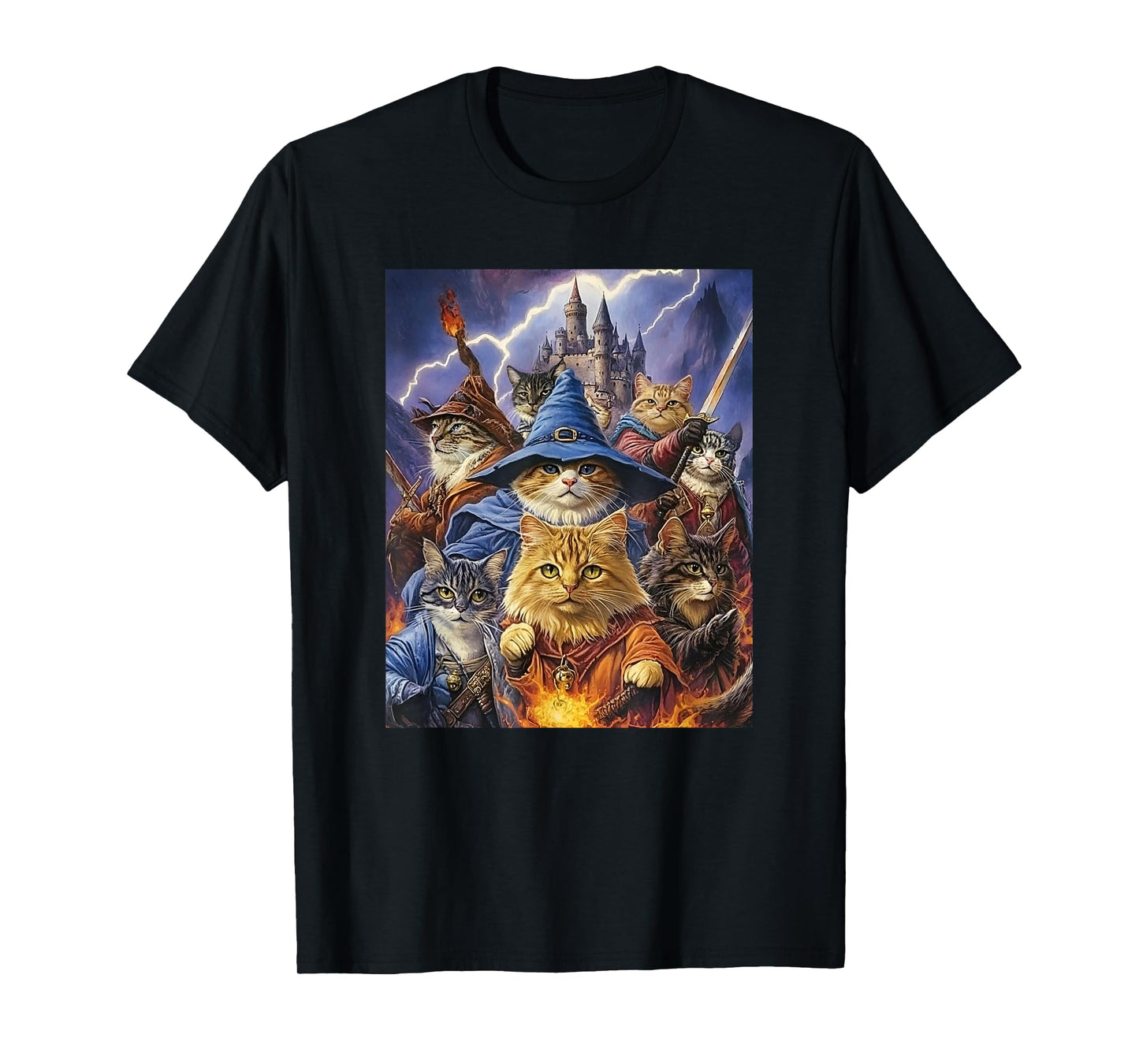 Fantasy Feline Wizard Cats T-Shirt