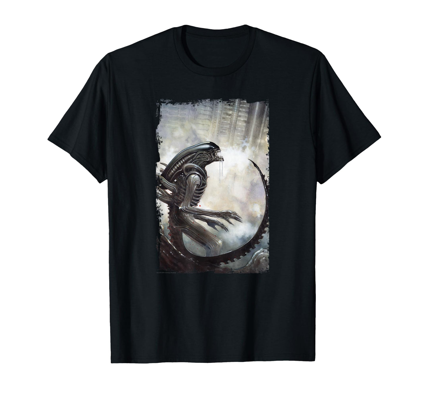 Aliens Iconic Dangerous Xenomorph Big Chest Retro Poster T-Shirt