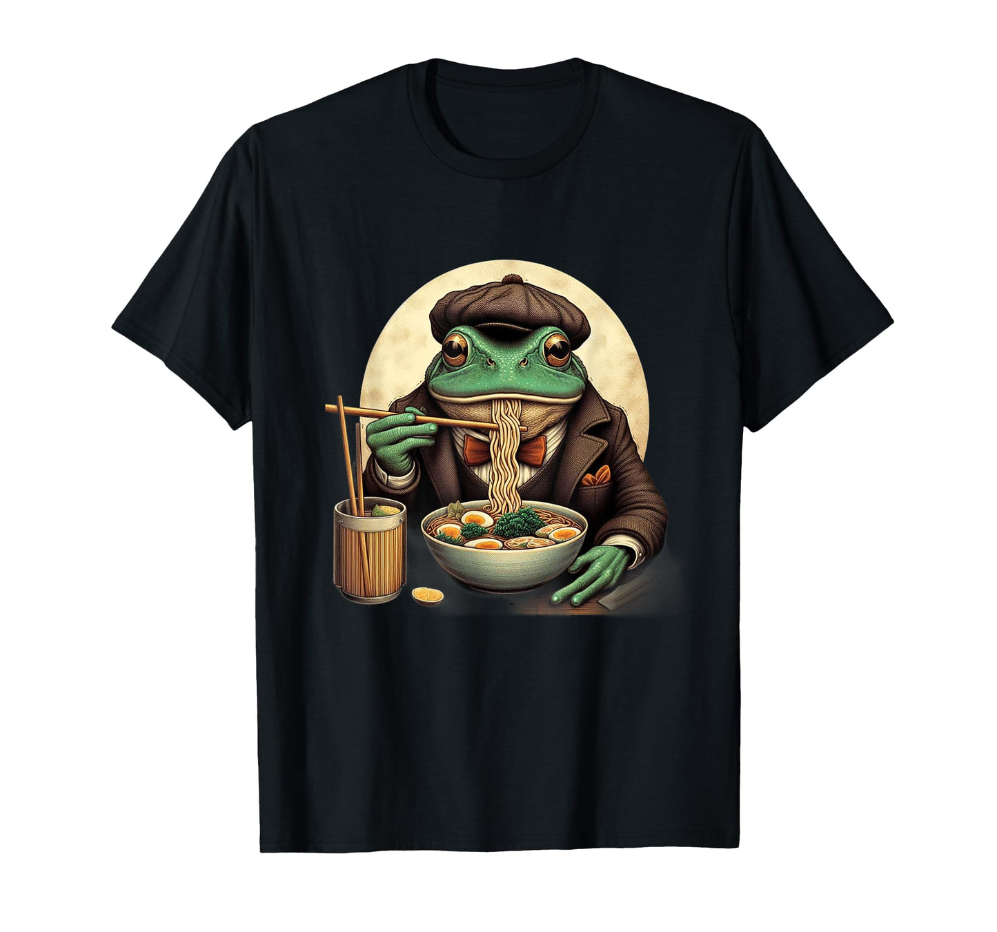 Kawaii Artwork Co Japanese Frog Eating Ramen Kawaii Neko Japanese Noodles Anime Lovers Unisex-Youth T-Shirt