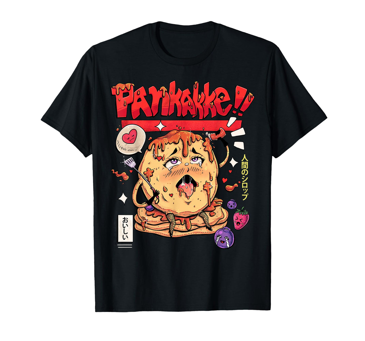 Pankakke Kawaii Pancake Funny Japanese Naughty Foodie Pun T-Shirt