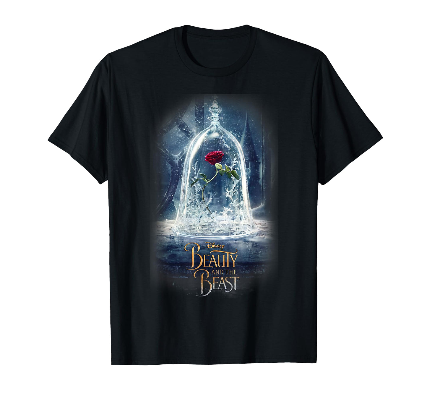 Disney Beauty and The Beast Epic Glass Rose Graphic T-Shirt T-Shirt