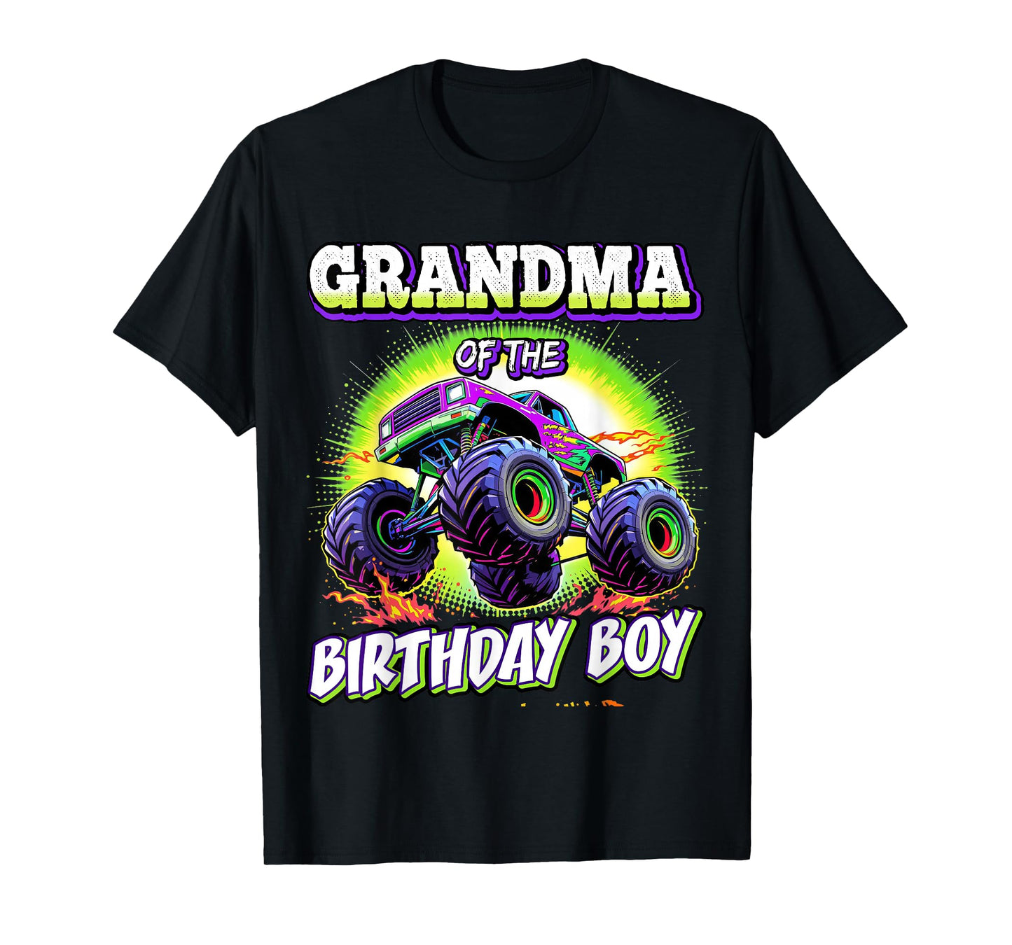 Grandma of the Birthday Boy Monster Truck Birthday Party T-Shirt