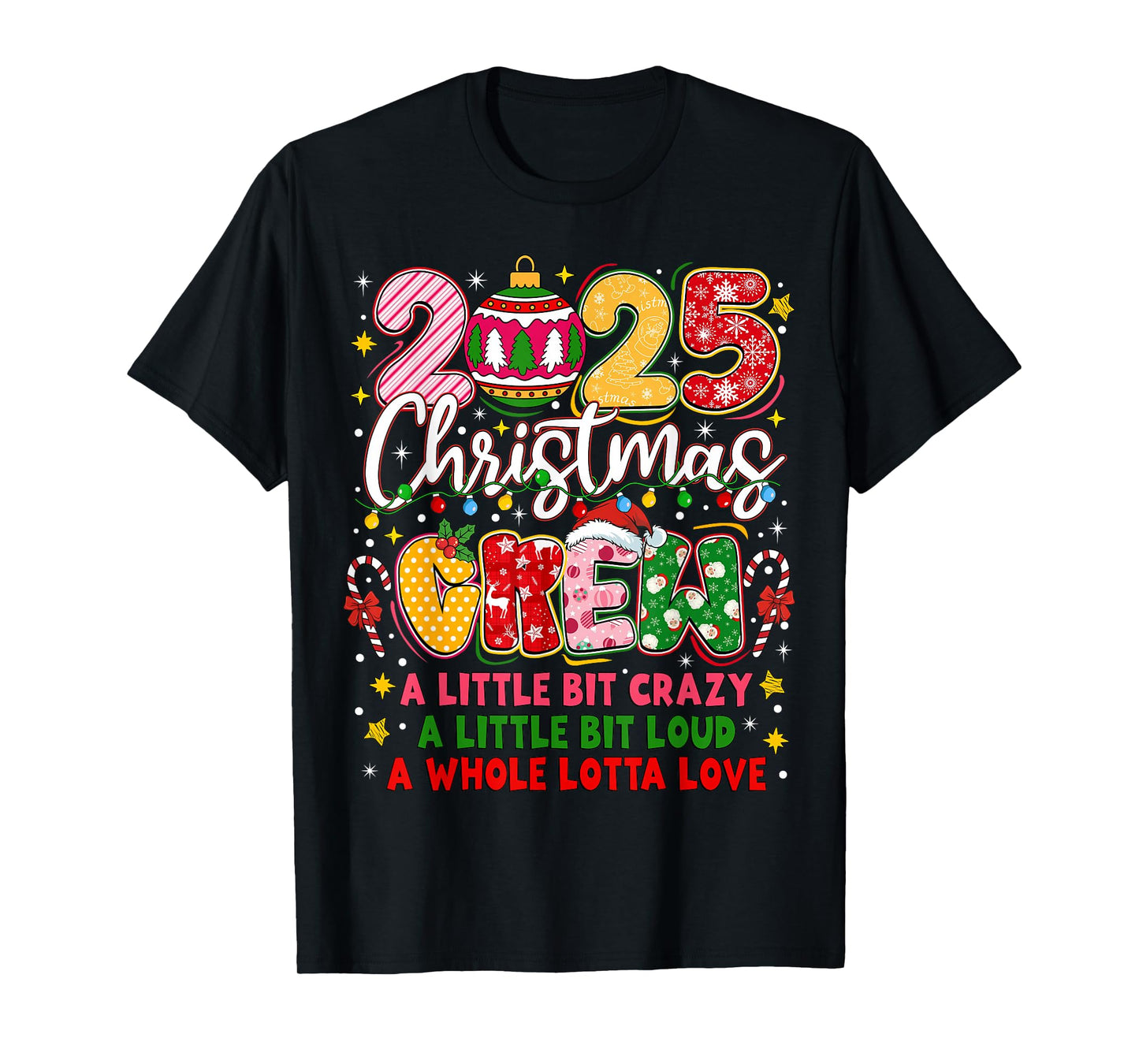 Christmas Crew 2025 Family Matching Outfit Xmas Squad Santa T-Shirt