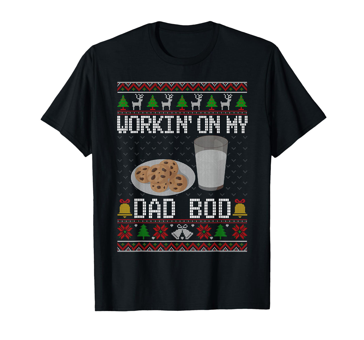 Workin' On My Dad BOD Ugly Christmas Sweater New Mom Dad T-Shirt