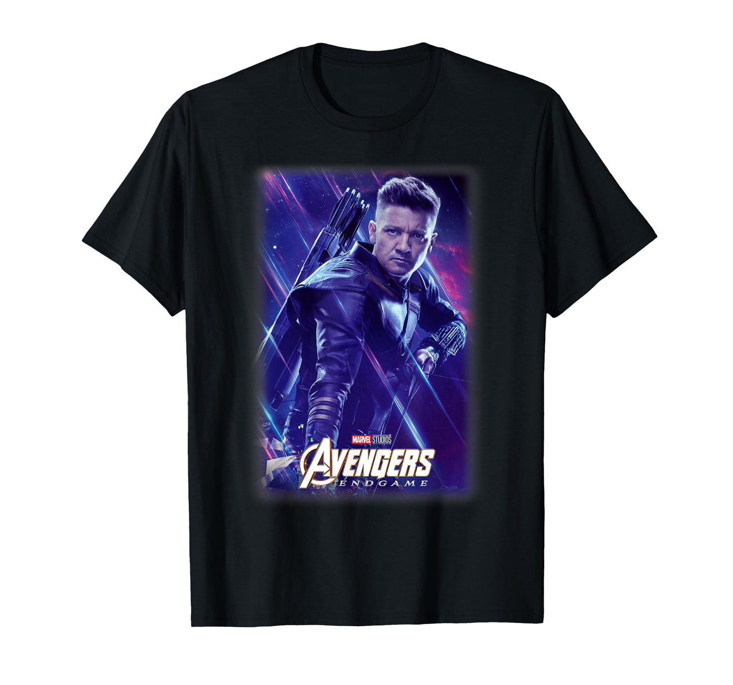 Marvel Avengers Endgame Hawkeye Galactic Poster T-Shirt Small