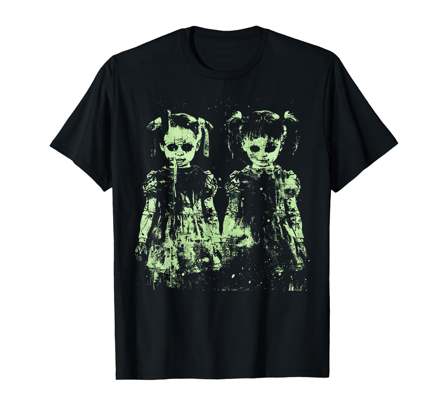 Horror Doll Creepy Cute Haunted Green Pastel Goth Alt Scary T-Shirt
