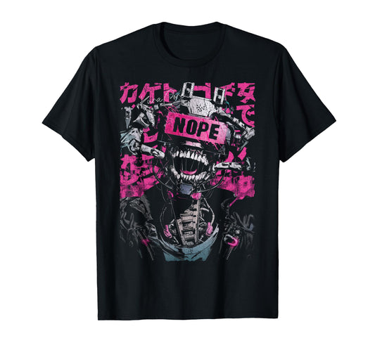 Japanese Streetwear Robot Cyberpunk Y2K Techwear Manga Anime T-Shirt