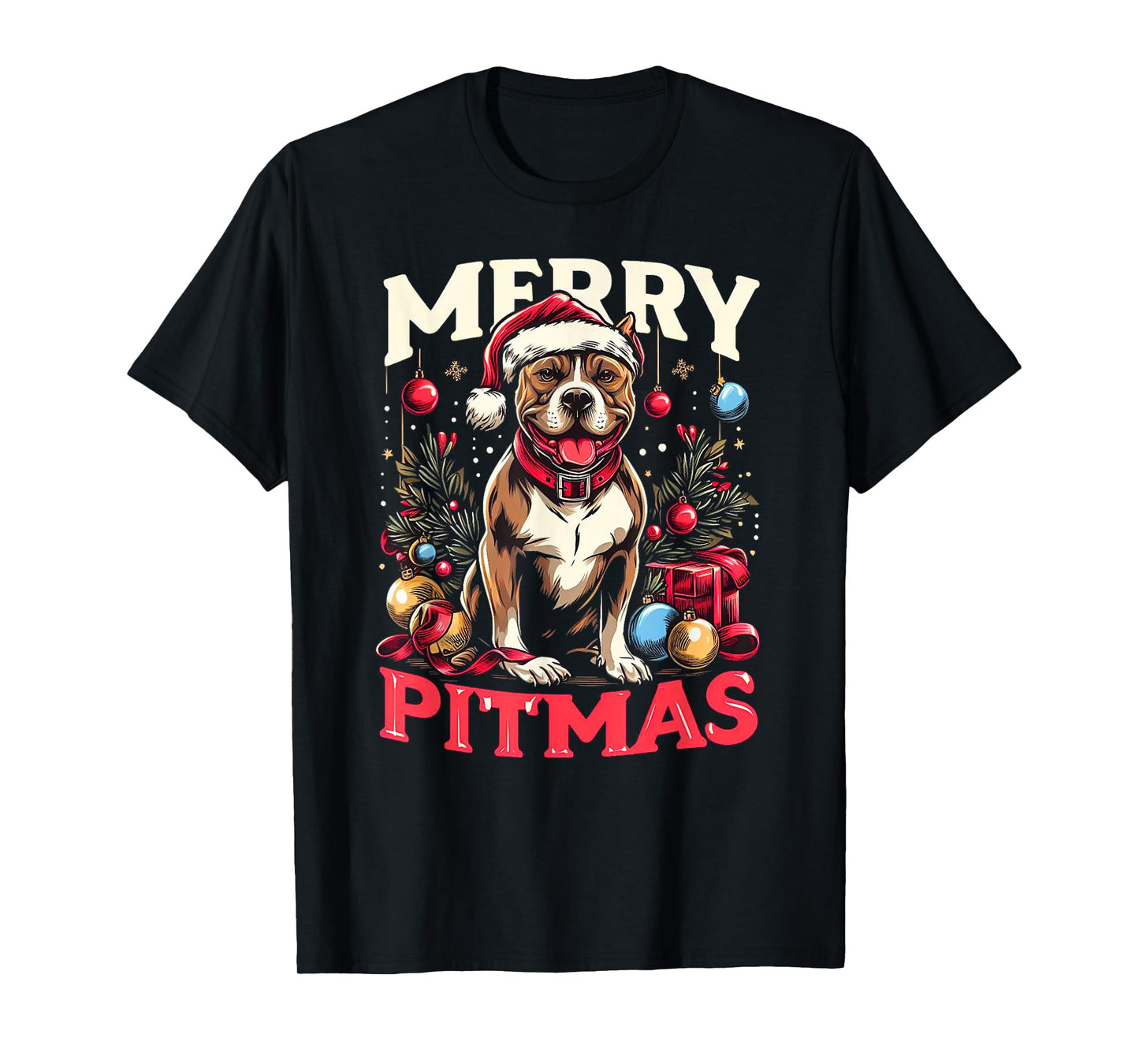 Merry Pitmas Pitbull Funny Christmas Sweater T-Shirt