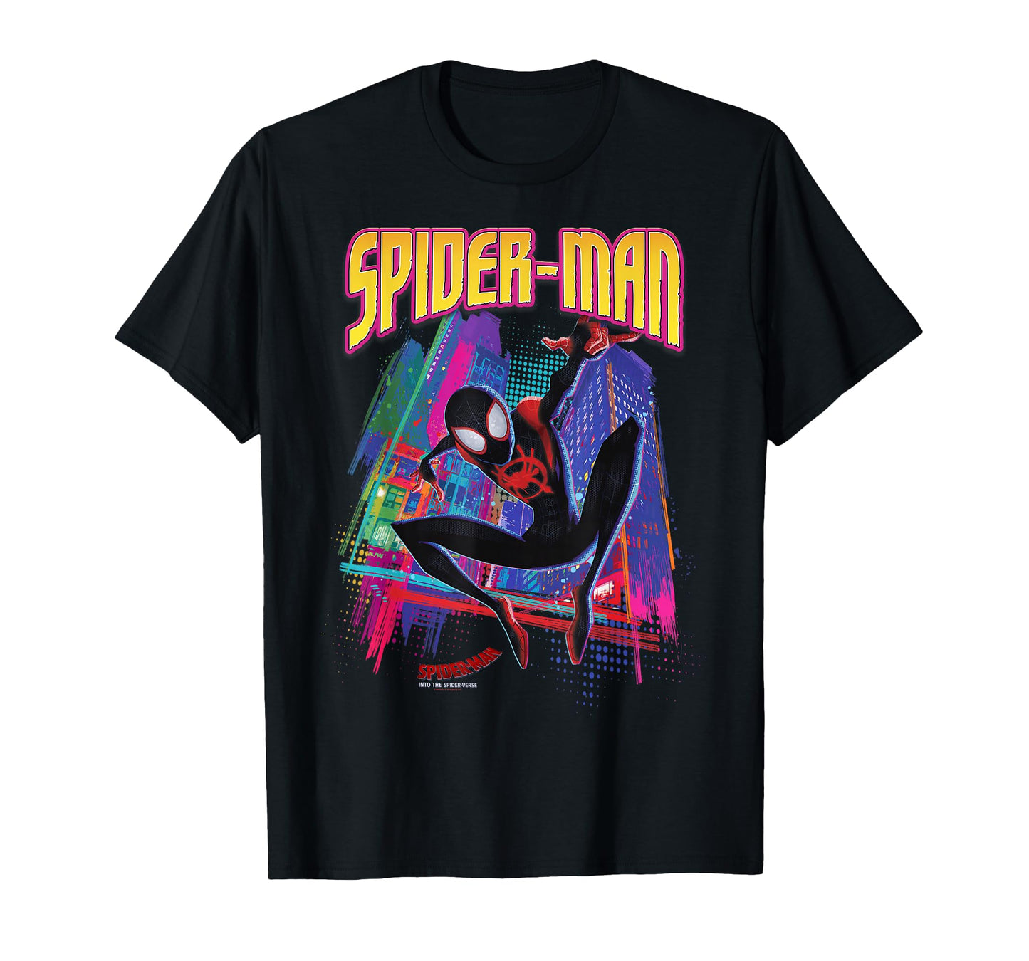Marvel Into The Spider-Verse Neon Skyline T-Shirt