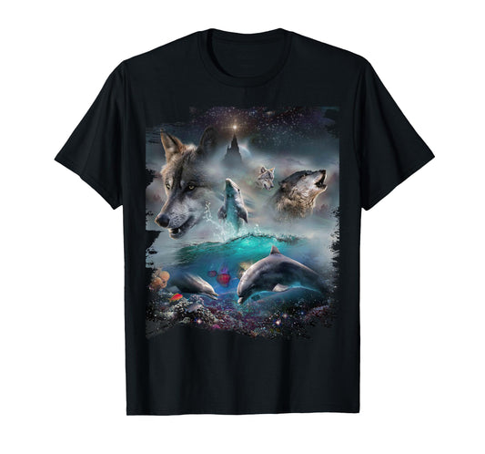 Wolf and Dolphin, Wolves and Dolphins, Mountain T-Shirt