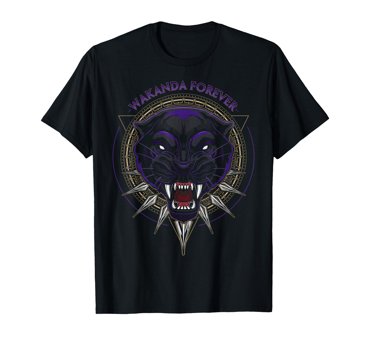 Marvel Black Panther Wakanda Forever Circle Graphic T-Shirt T-Shirt