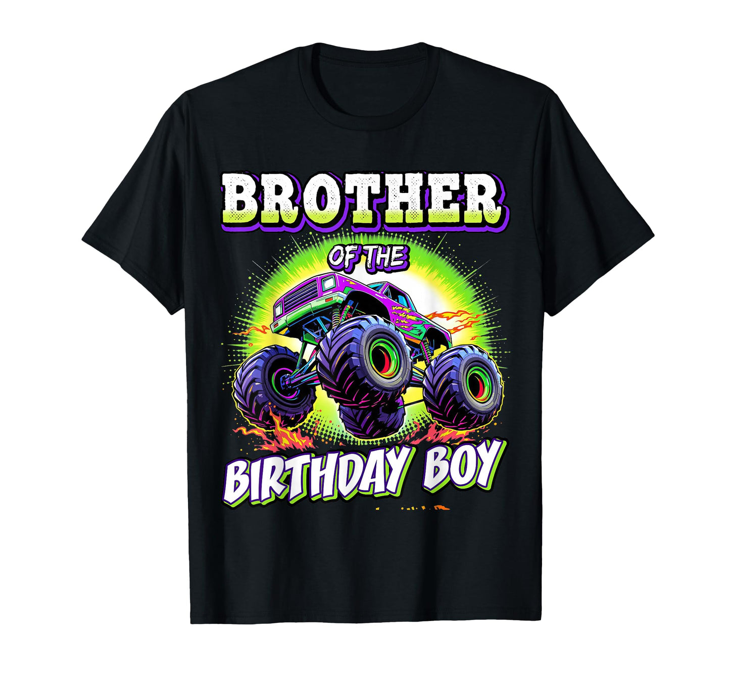 Brother of the Birthday Boy Monster Truck Birthday T-Shirt