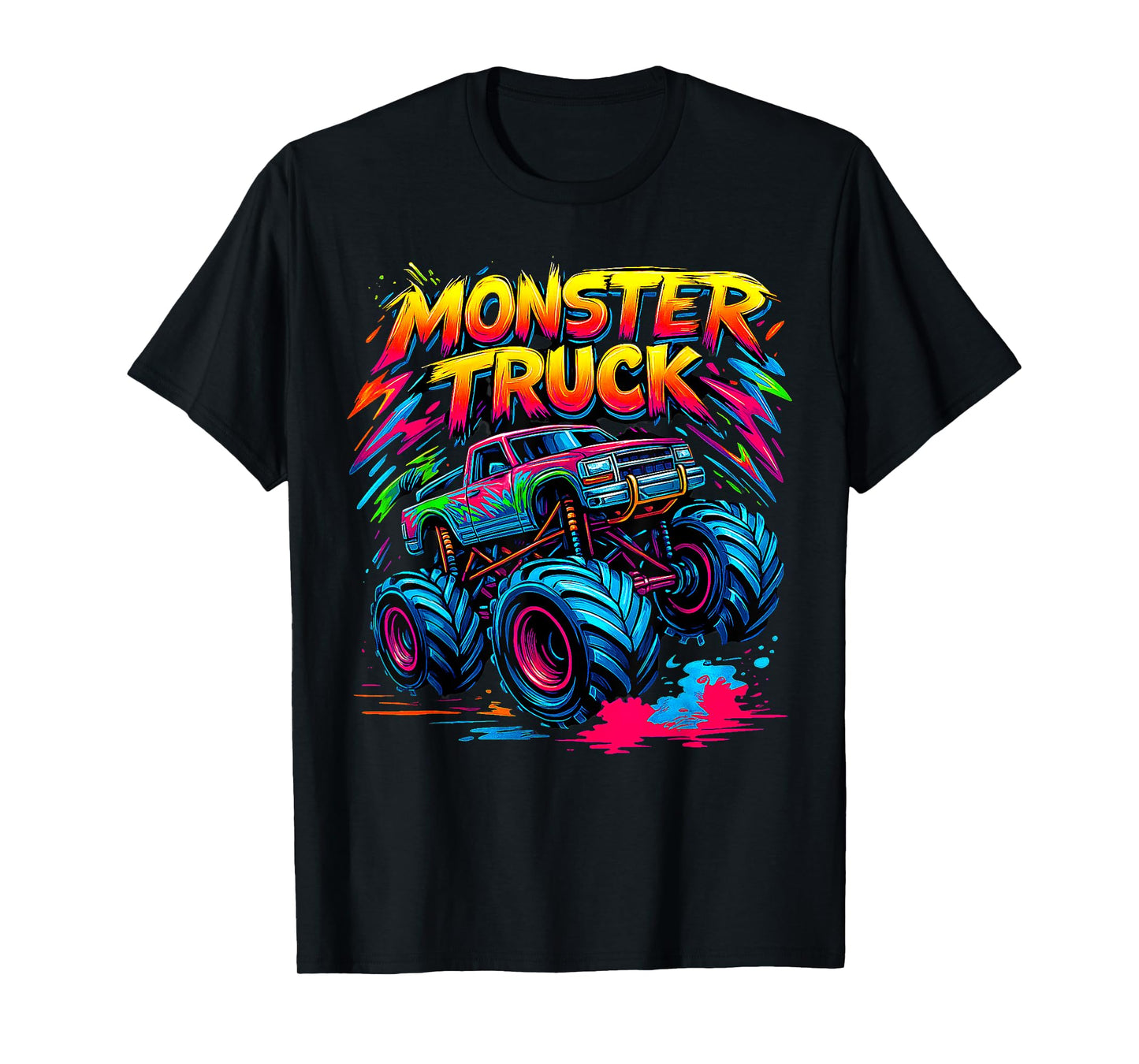 Monster Truck Retro Colorful Graffiti s Youth Adults T-Shirt