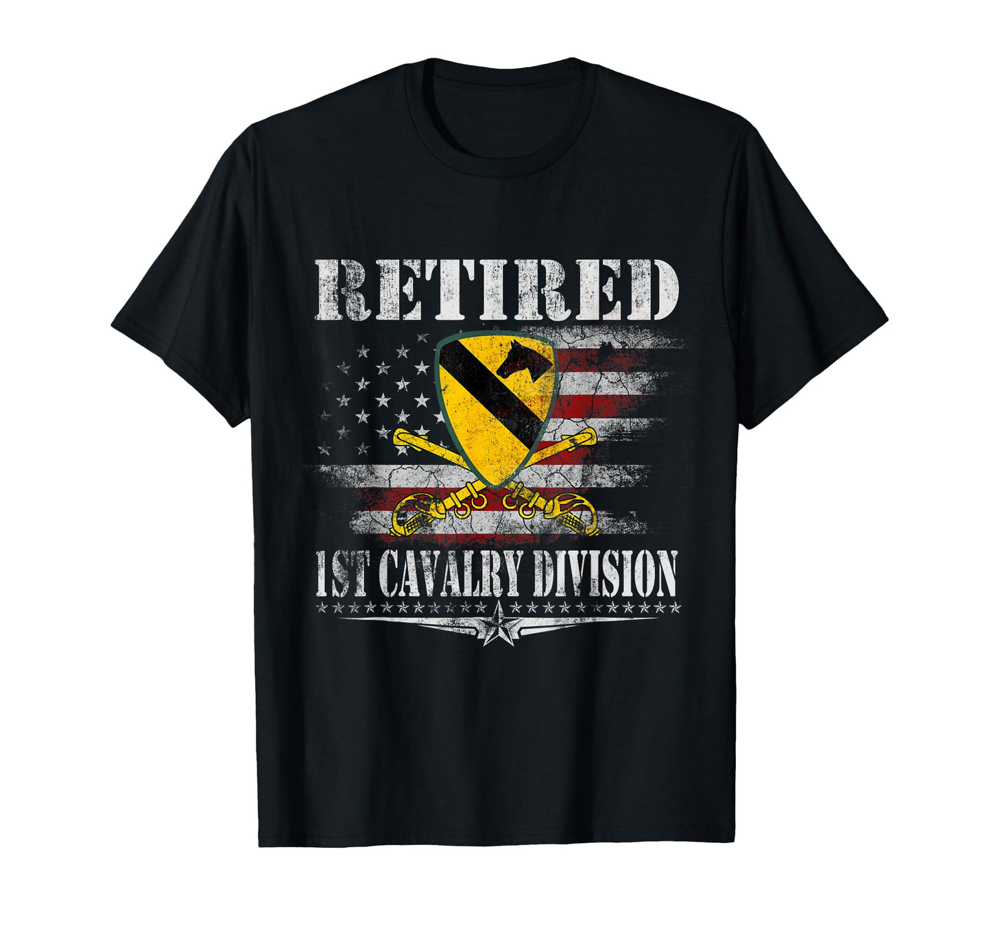 Retired 1st Cavalry Division Veteran Patriotic Veterans Day T-Shirt