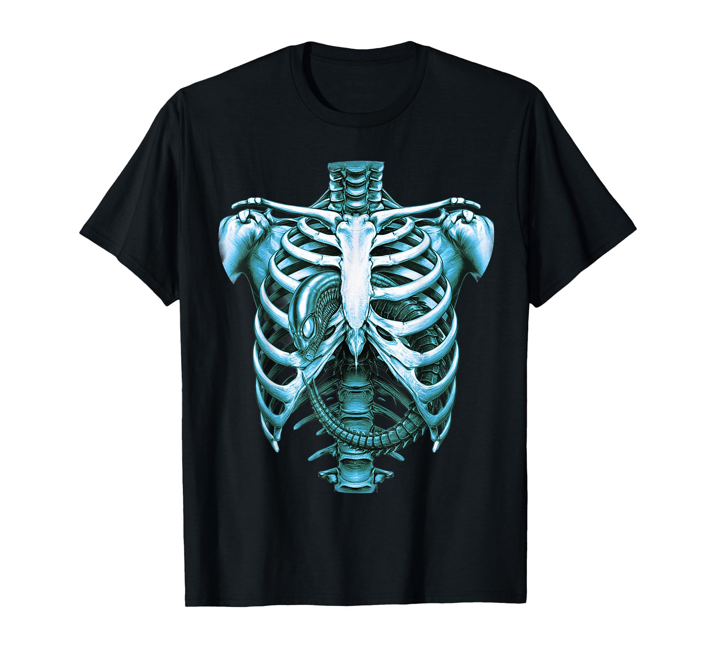 Funny UFO Aliens X Ray Radiography Graphic Adult Costume Tee T-Shirt
