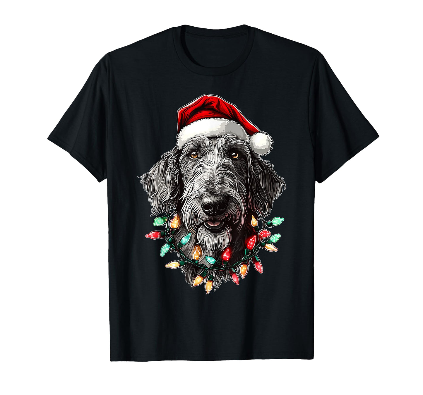 Irish Wolfhound Dog Christmas Hat Xmas T-Shirt for Men Women Kids