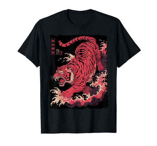 Japanese Tiger Tattoo Art Vintage Fierce Ukiyo-e Tora T-Shirt