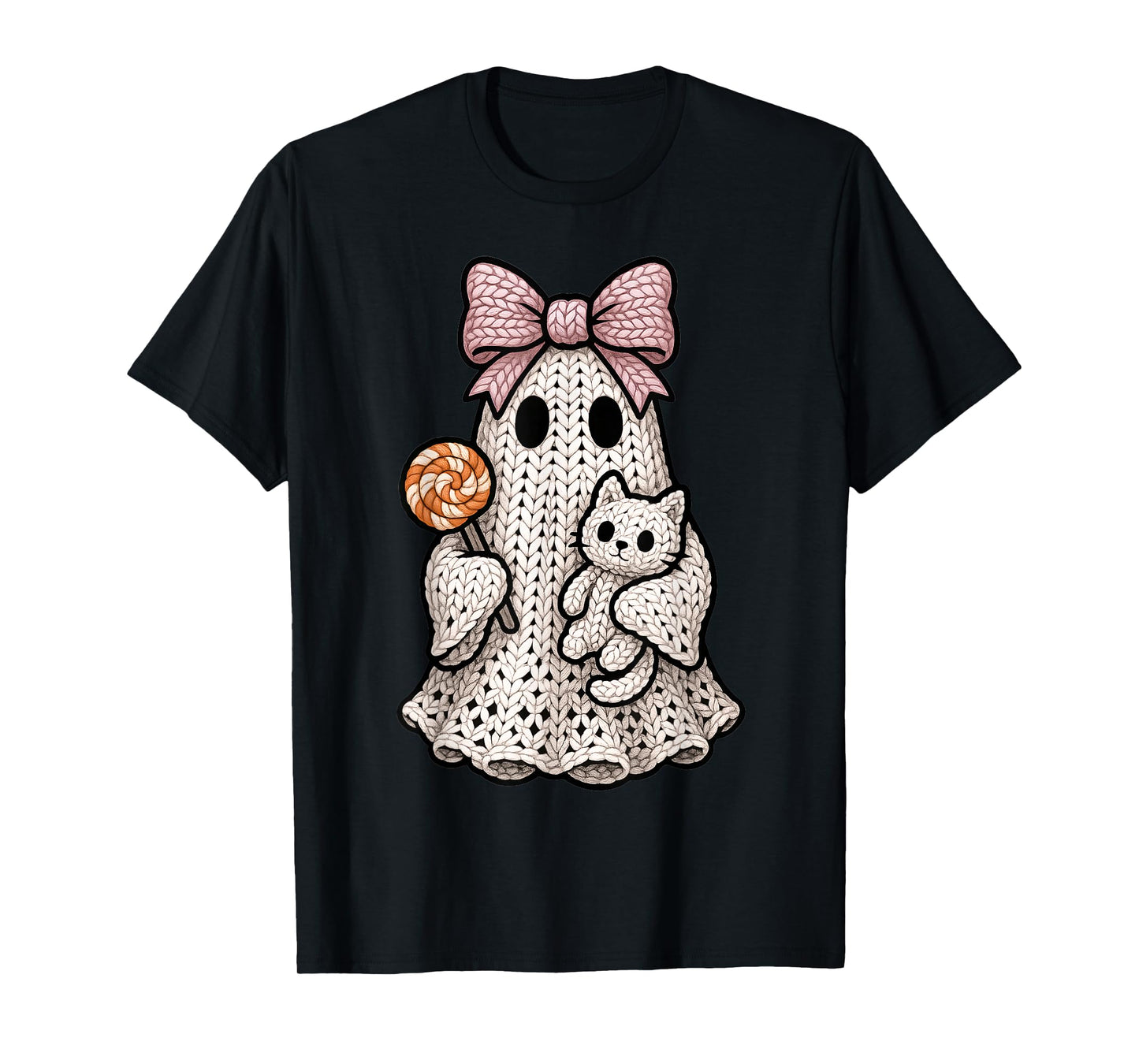 Ghost Coquette Knitting Crafting Yarn Crocheting Halloween T-Shirt