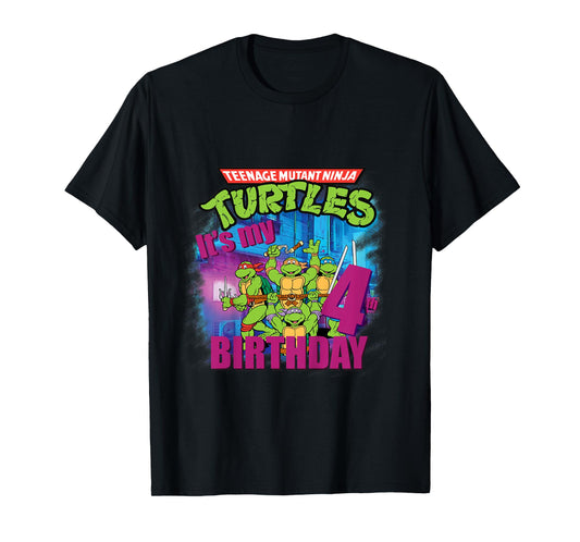 Mademark x Teenage Mutant Ninja Turtles - Kids Original Teenage Mutant Ninja Turtles Fourth Birthday 4th T-Shirt