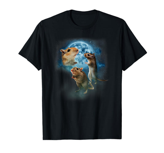 Funny Gerbil Shirt - Gerbils Howling at the Moon T-Shirt