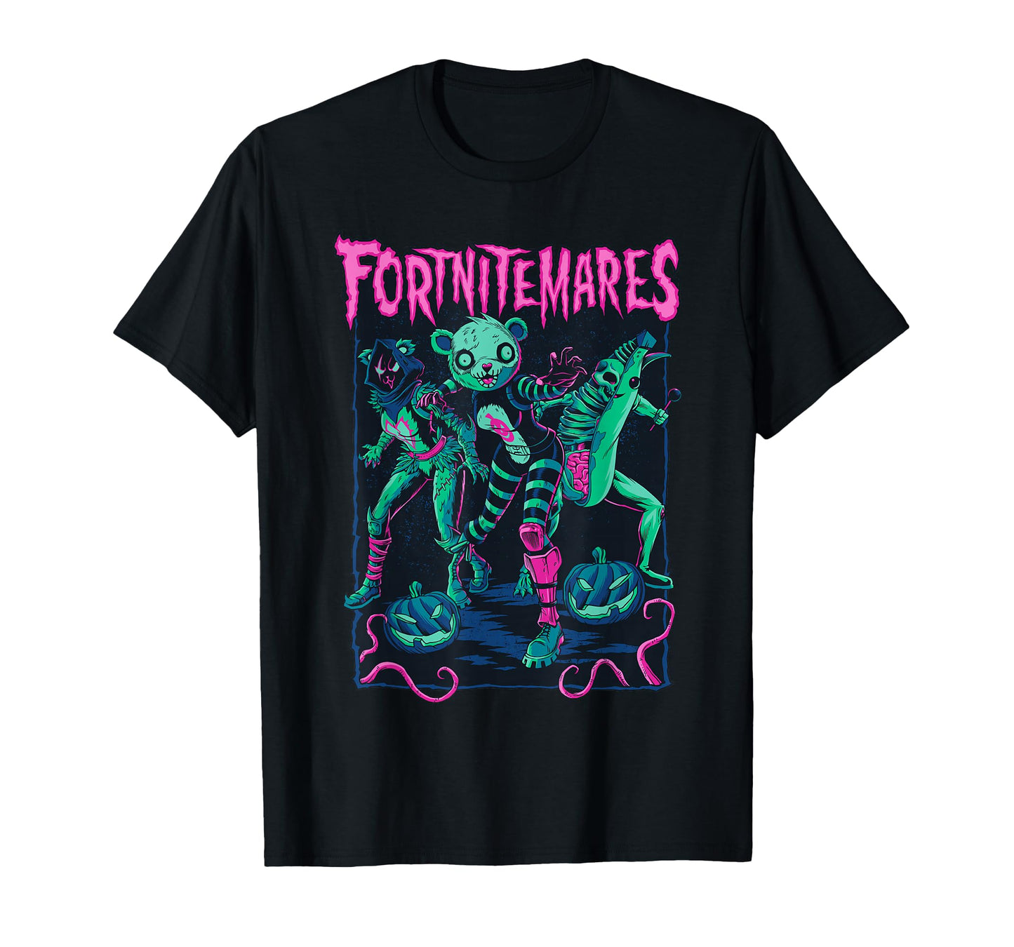 Fortnite Halloween Fortnitemares Retro Creepy Group Poster T-Shirt