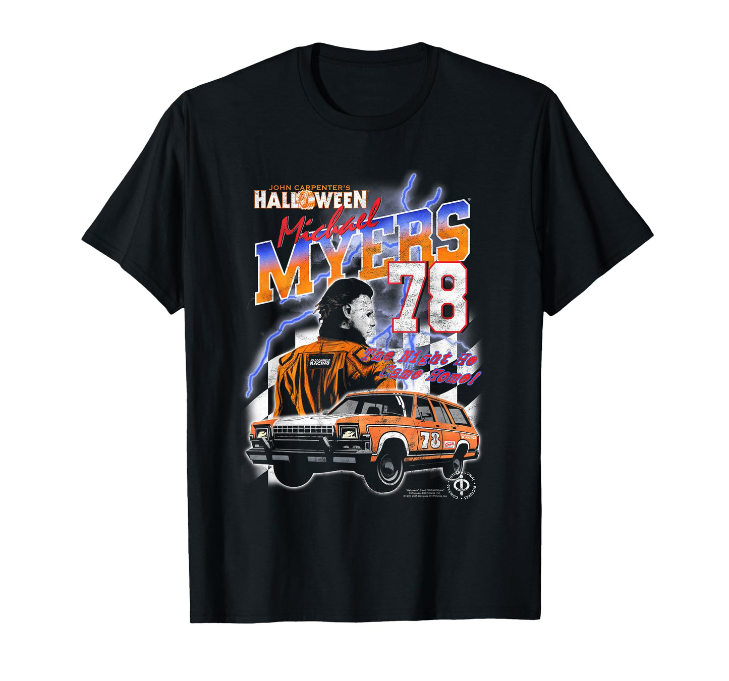 Halloween Haddonfield Racing Michael Myers 78 Horror Movie T-Shirt