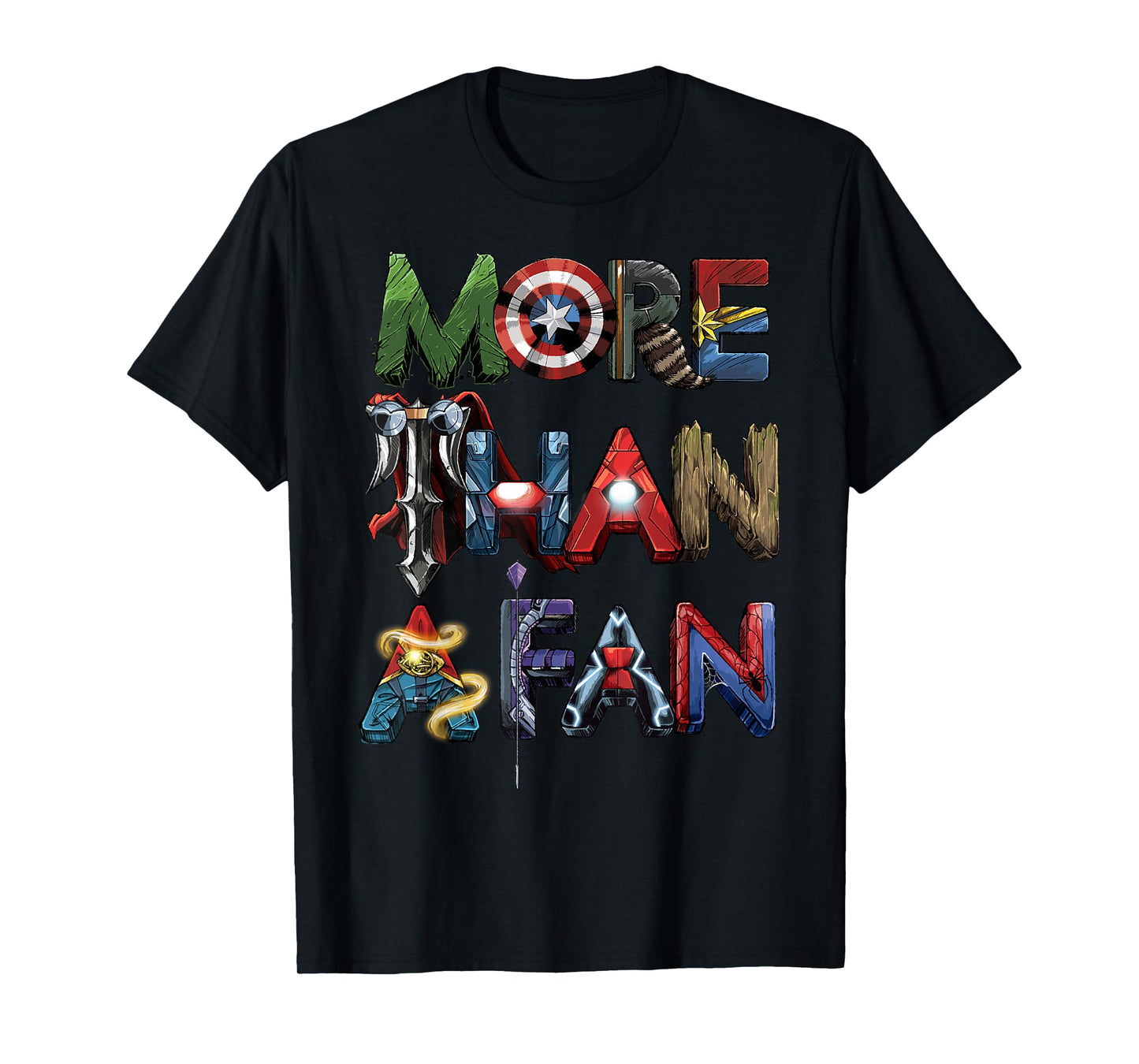 Marvel Avengers More Than A Fan Word Stack T-Shirt