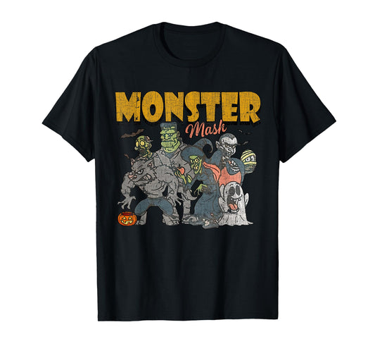 Monster Mash Vintage Ghost Halloween Funny T-Shirt