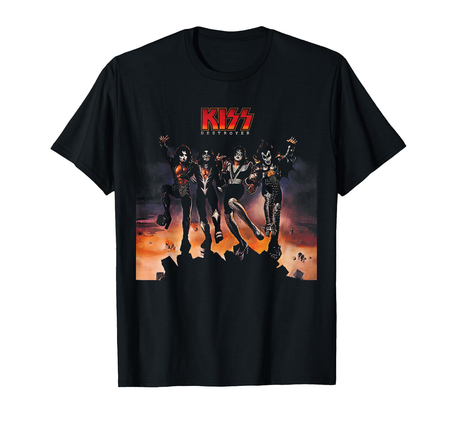 KISS Men's Classic Fit Black Destroyer T-Shirt, Small