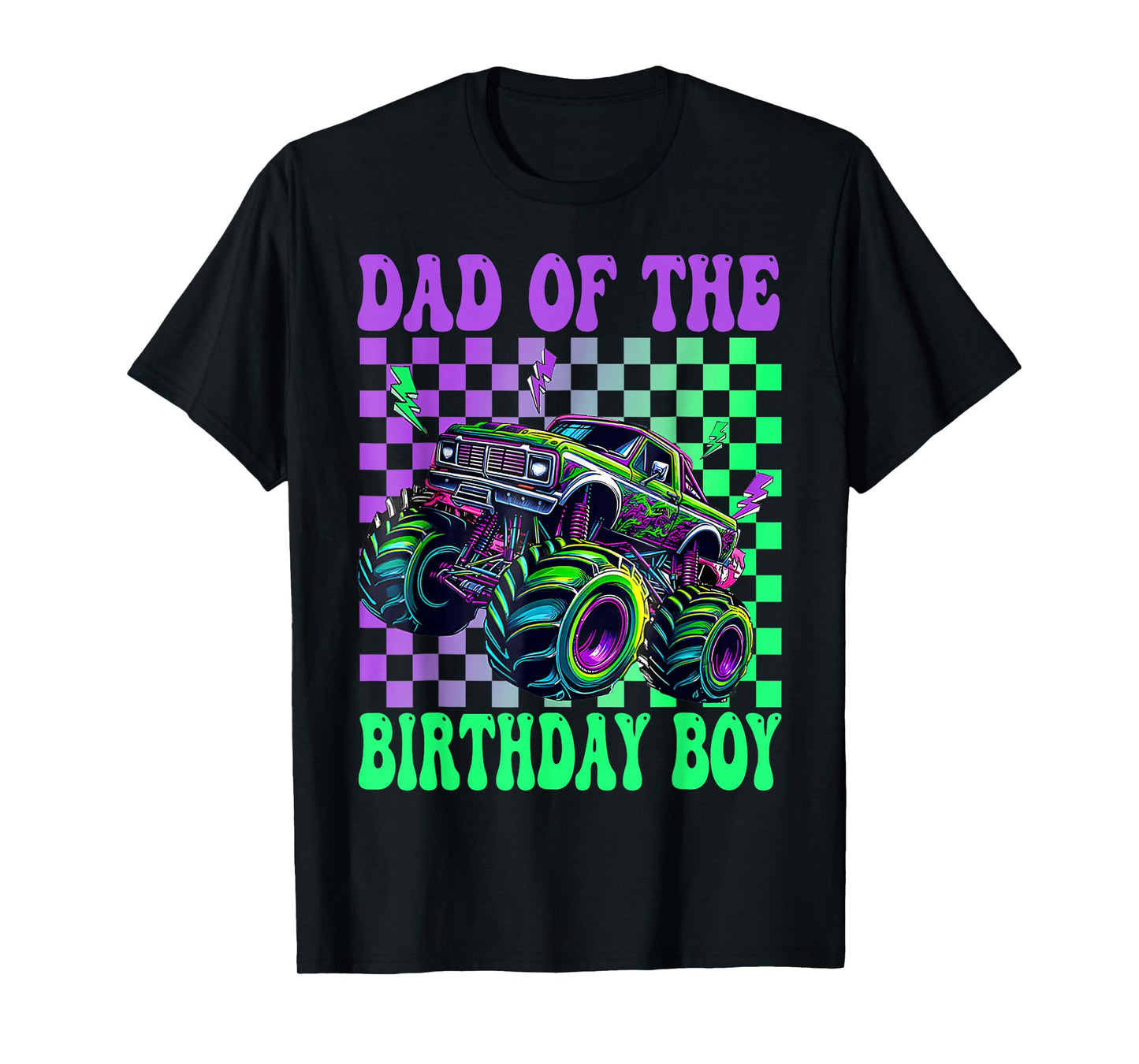 Dad of The Birthday Boy Monster Truck Birthday Novelty T-Shirt
