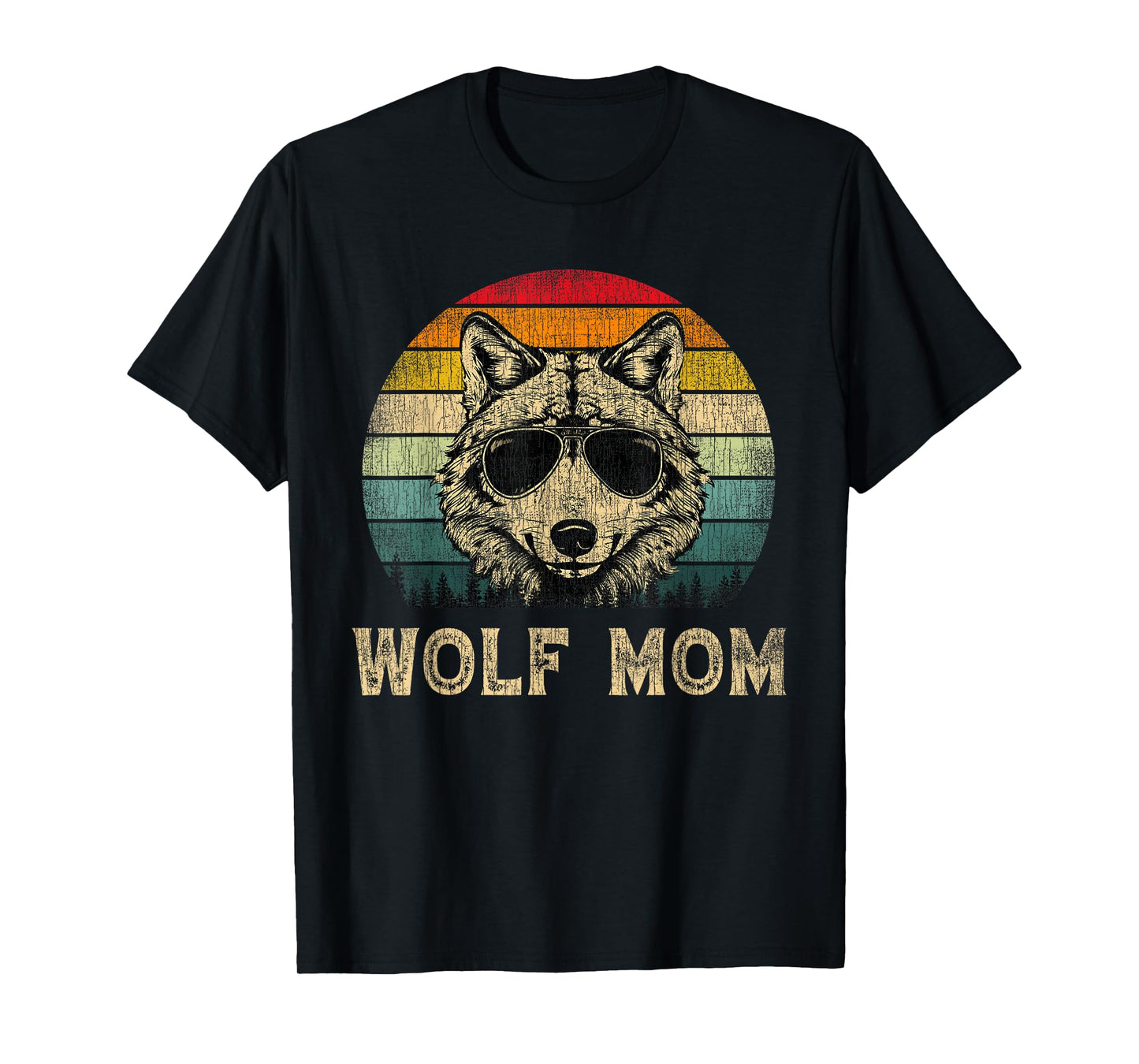 Vintage Wolf Mom Wolf Lovers Mommy Mother's Day T-Shirt