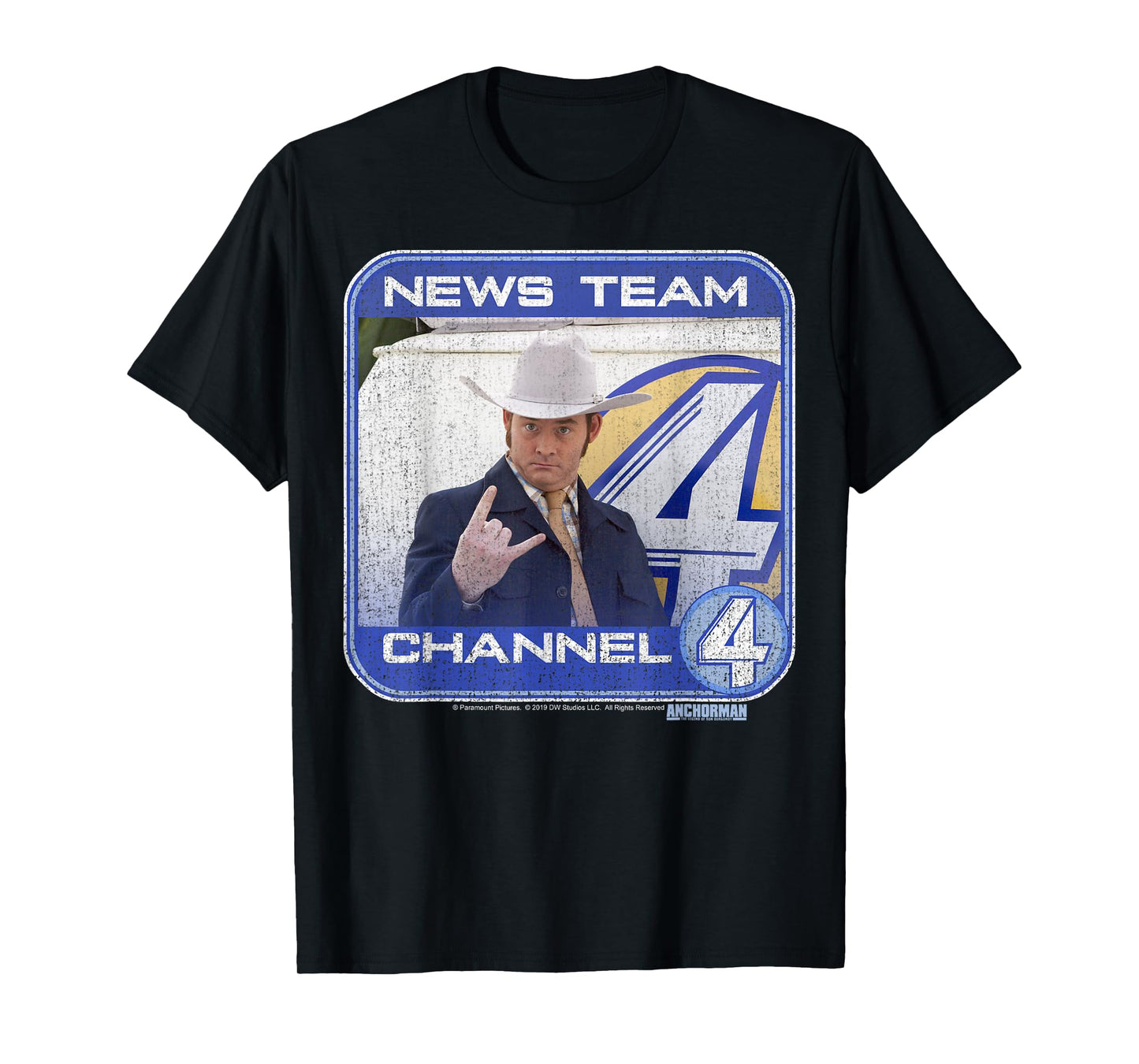 Anchorman Champ Kind Channel Four Portrait Panel T-Shirt