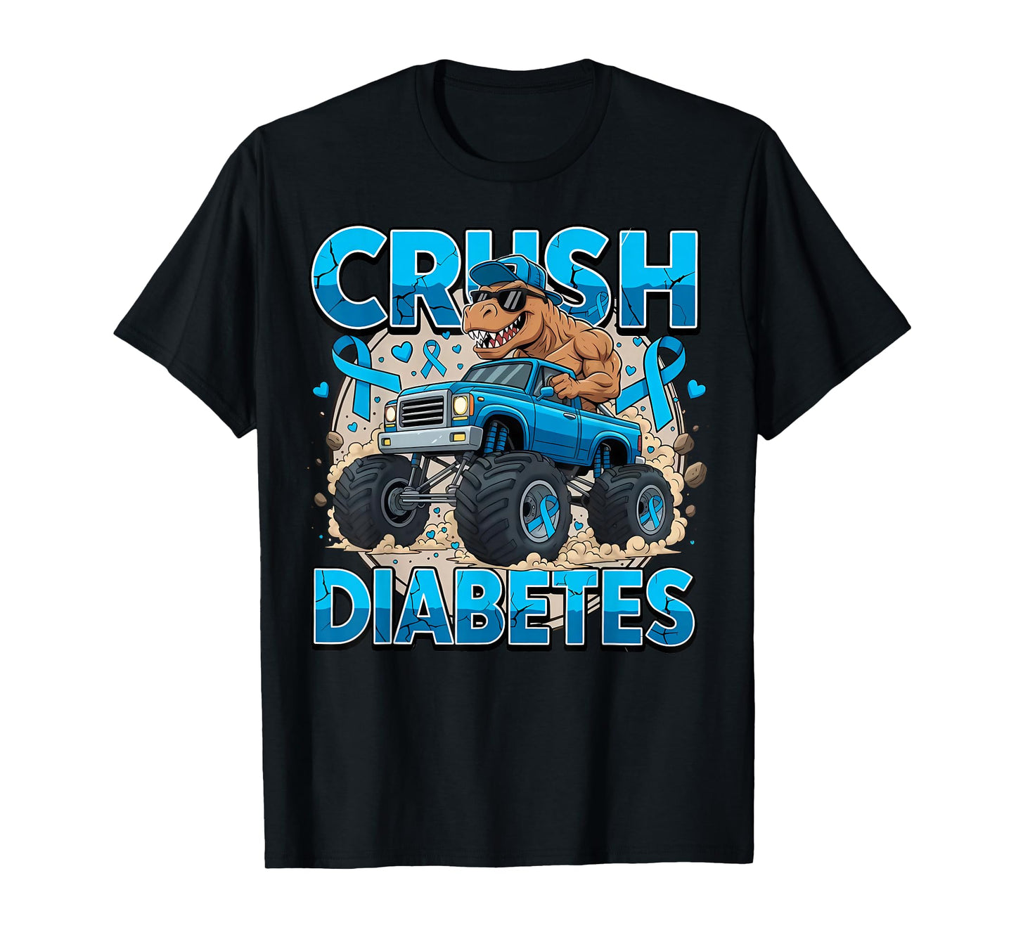 Crush Diabetes Awareness Monster Truck Toddler Boy Kids T-Shirt