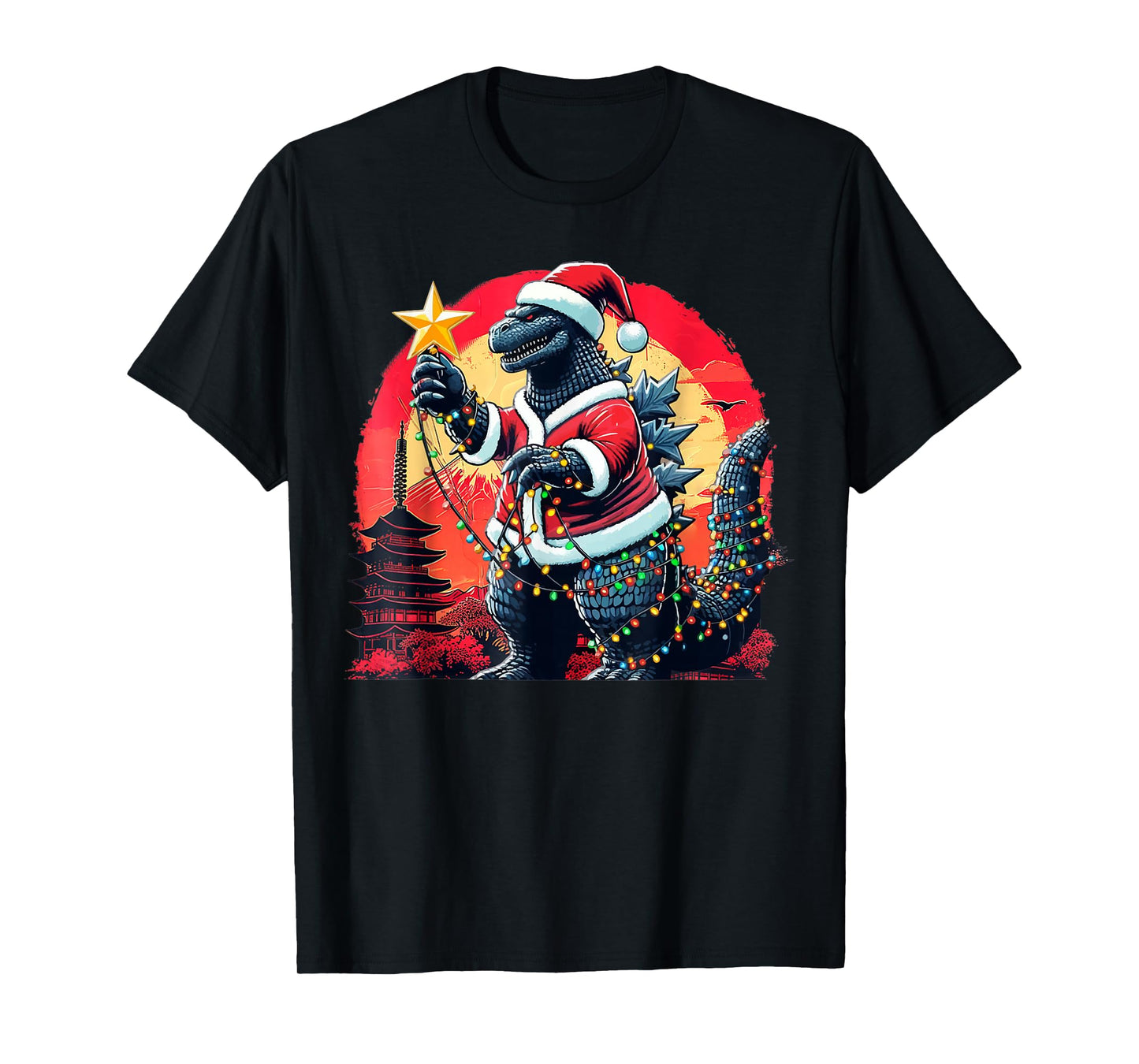 Kaiju Christmas Santazilla Japanese Monster Dinosaur Boys T-Shirt