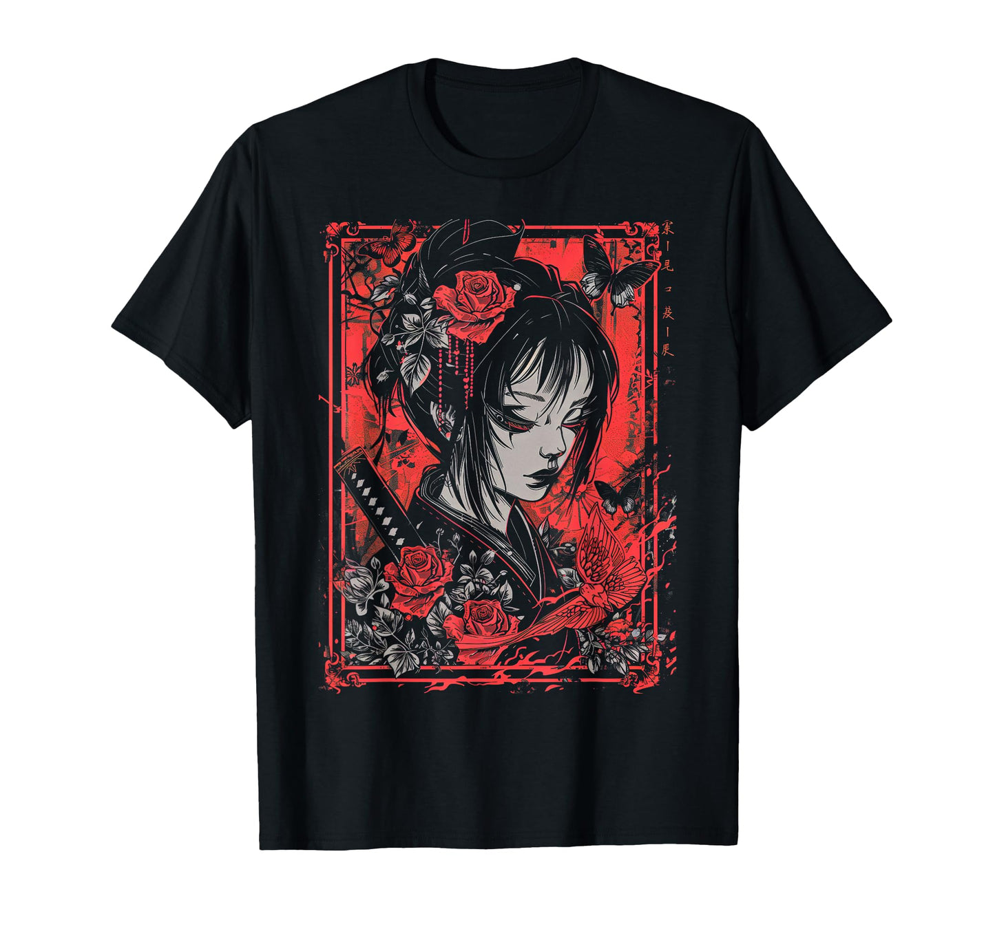 Anime Japanese Goth Cyberpunk City Samurai T-Shirt