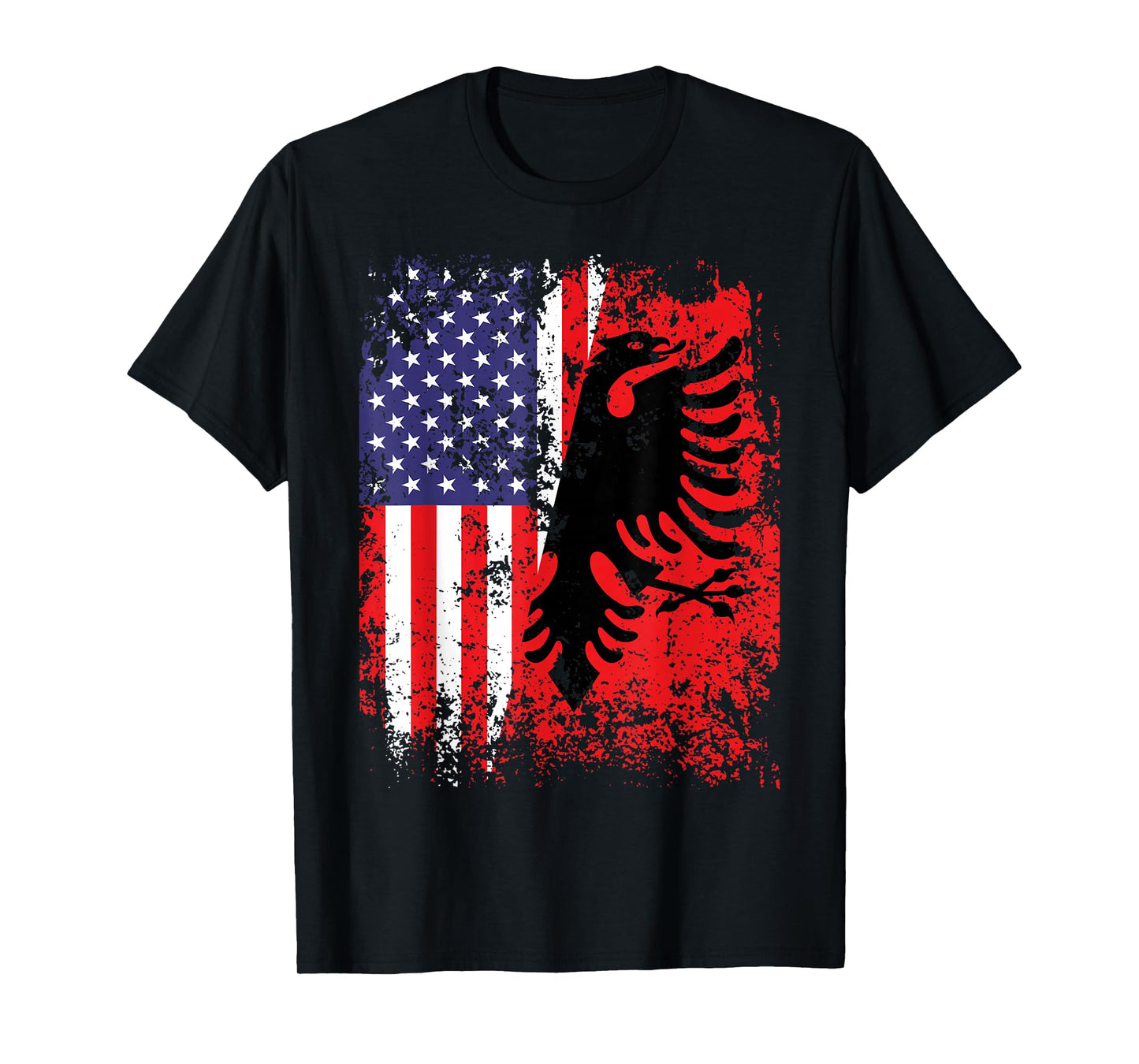 Albanian American Flag Shirt Patriotic USA Albania Flag T-Shirt