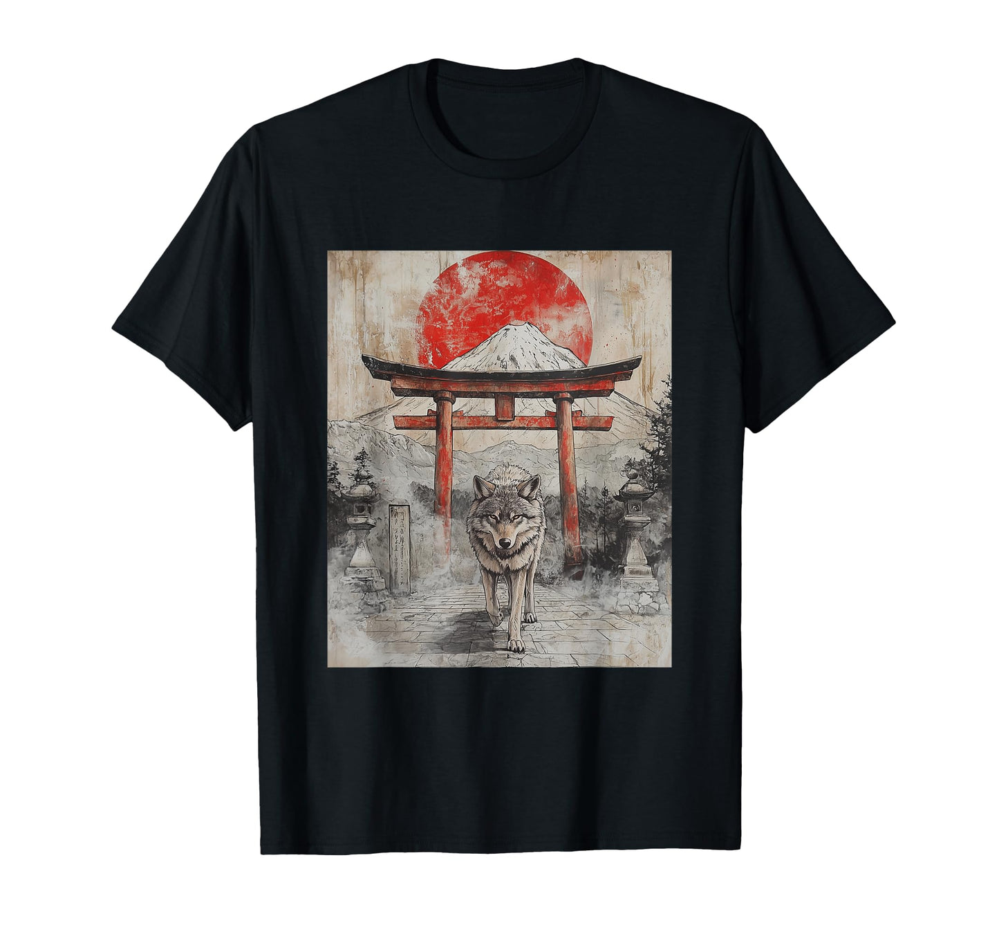 Wolf Wolves Japan Japanese Funny Anime Graphic T-Shirt