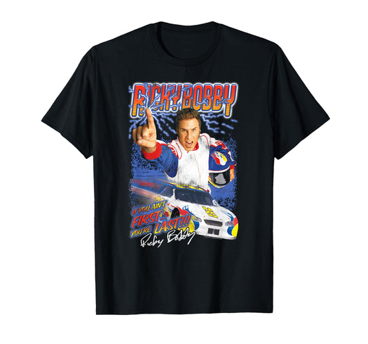 Talladega Nights Ricky Bobby Retro Lightning Collage Movie T-Shirt