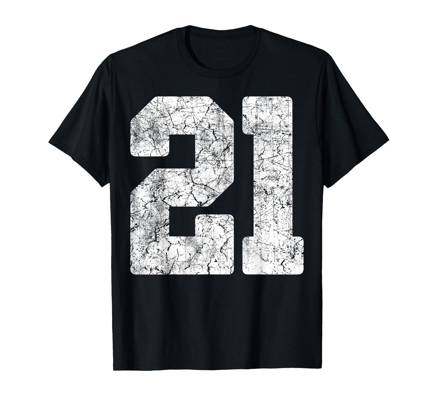 Distressed White Number 21 Jersey Player Uniform #21 Grunge T-Shirt