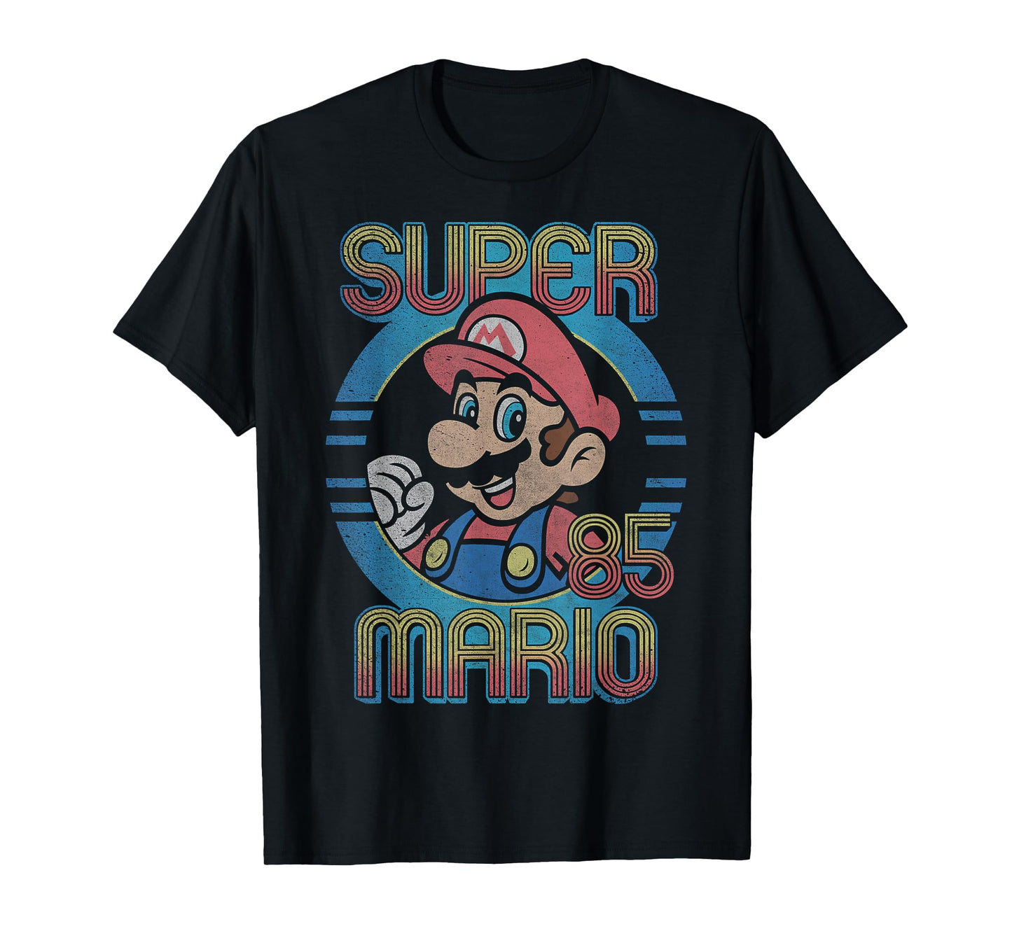 Nintendo Super Mario Retro Circle Vintage T-Shirt