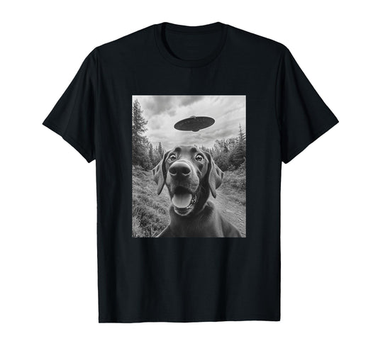 Labrador UFO Meme - Funny Labrador Selfie with UFO T-Shirt