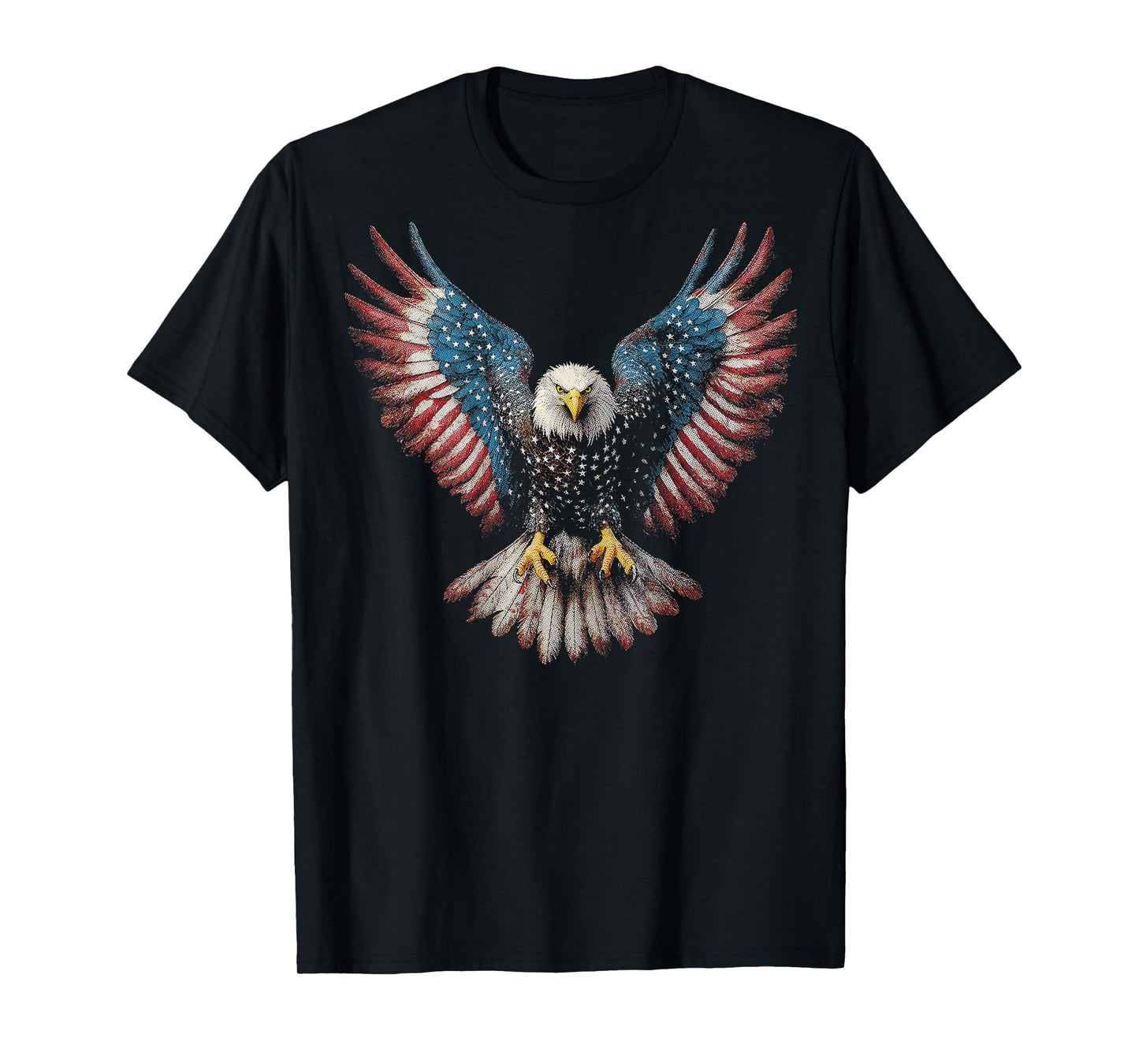 American Flag Bald Eagle 4th of July USA Patriotic (ON BACK) T-Shirt