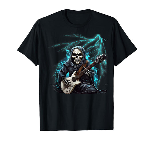 Ghost Guitar Cool Guitar Player Skeleton Hands Guitar T-Shirt