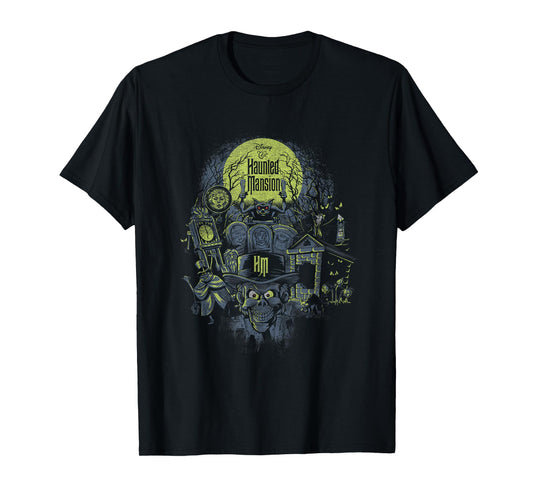 The Haunted Mansion Halloween Haunted Montage Retro Poster T-Shirt