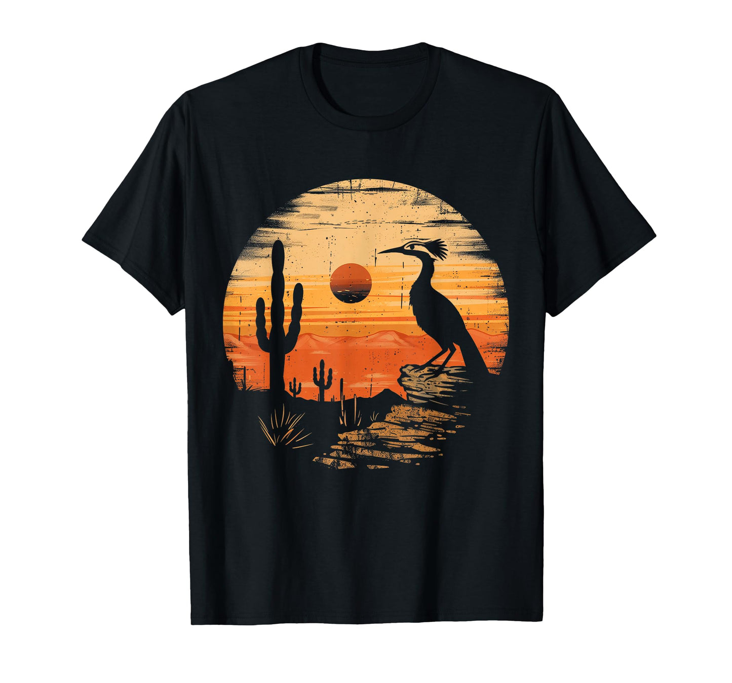 Roadrunner Bird Desert Landscape Cactus Arizona Texas Nevada T-Shirt