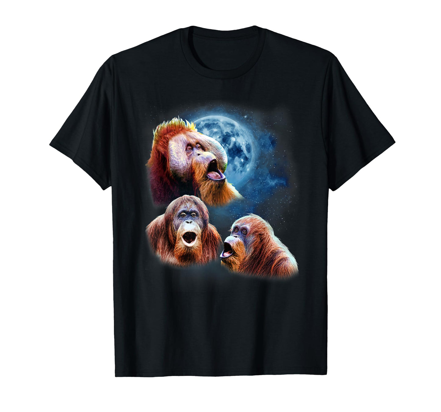 Funny Orangutan Shirt - Orangutans Howling at the Moon T-Shirt