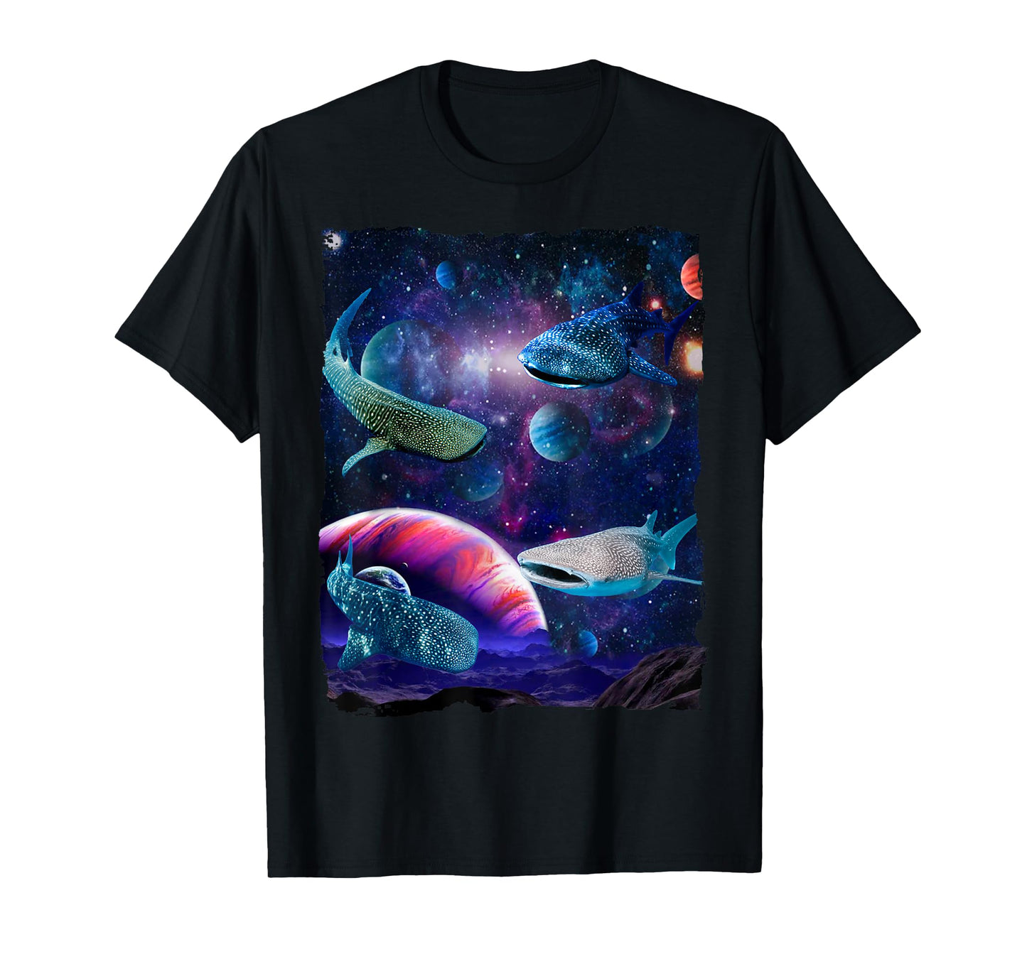 Sharks Universe Space Random Galaxy Fish water Whale Shark T-Shirt